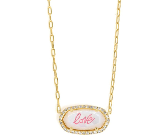Кулон Kendra Scott Elisa Pave Frame на короткой цепочке с ракушкой