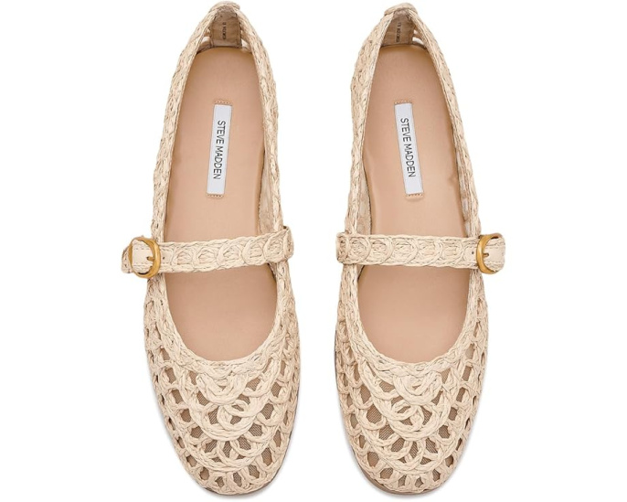 Балетки Melody из рафии с круглым носком Steve Madden