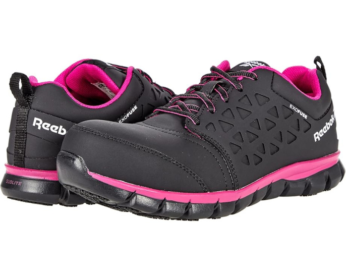 Кроссовки Reebok Sublite Cushion Work Comp Toe EH Черно-розовые