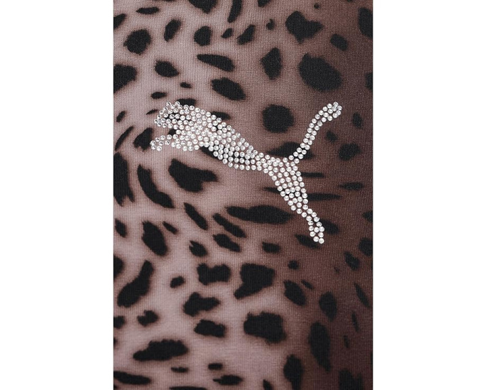 Приталенная футболка PUMA Essentials Graphics Leo Luxe с леопардовым принтом и стразами