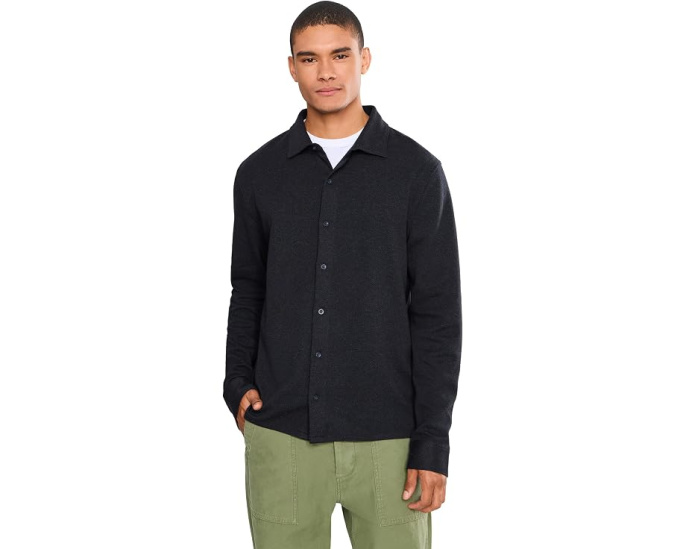 Herringbone Long Sleeve Button-Down