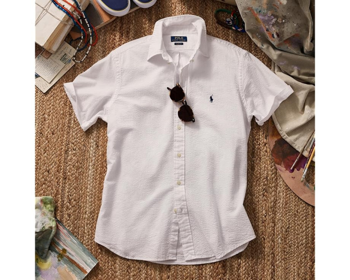 Классическая рубашка Polo Ralph Lauren Seersucker на пуговицах