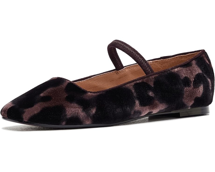 Greta Elastic Mary Jane - Leopard Velvet