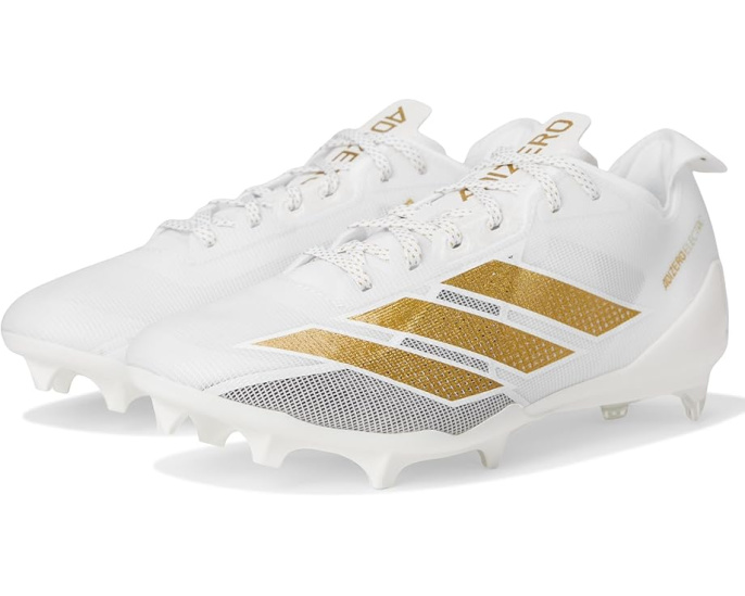 Бутсы Adidas Adizero Electric для американского футбола белые с золотым