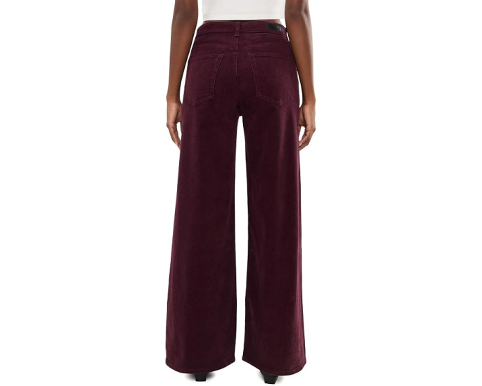Брюки AG Jeans Saige Wide Leg из вельвета, посадка мидл-райз