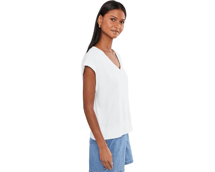 Garment Dyed Terry V-Neck Top