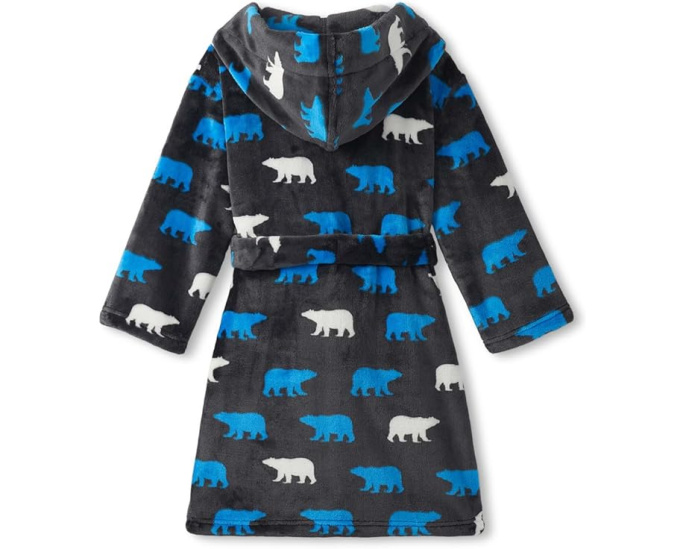 Детский халат из флиса Hatley Kids с капюшоном и карманами