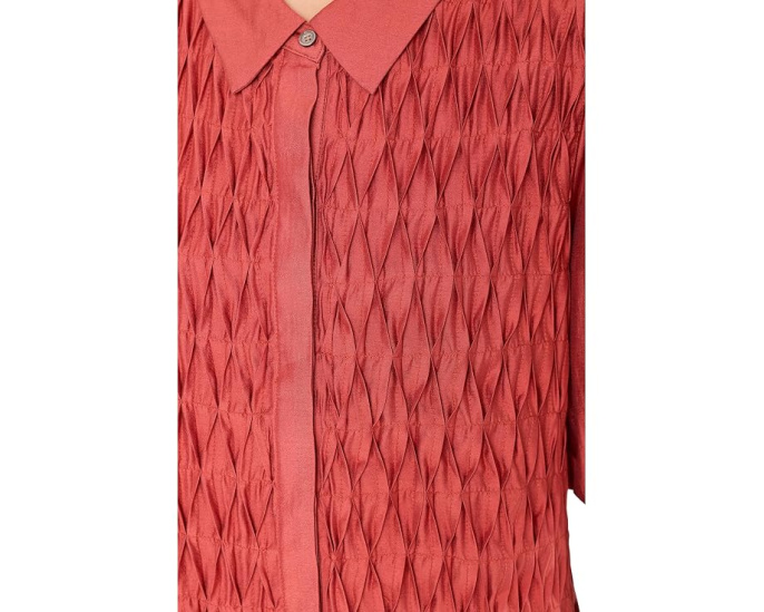 Button Front Bubble Sleeve Top
