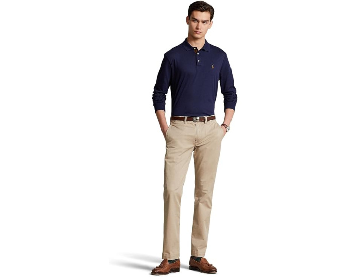 Classic Fit Long Sleeve Soft Touch Polo Shirt