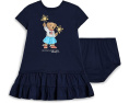 Хлопковое платье с мишкой Polo Ralph Lauren и шортиками (для младенцев)
