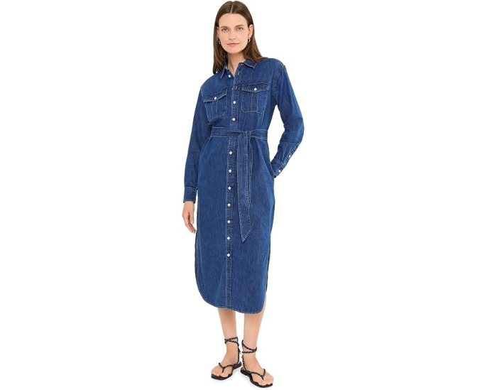 Джинсовое платье-рубашка Belted Denim Midi Lauren Ralph Lauren