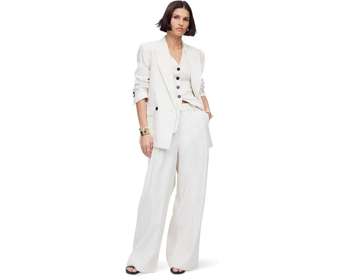 Madewell Superwide Harlow Pinstripe - Cotton Polyester с высоким поясом