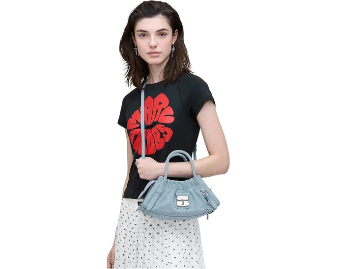 Маленький саквояж Marc Jacobs The Cristina из хлопка с деним-эффектом