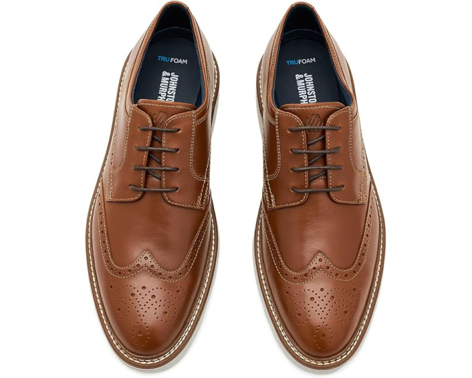 Оксфорды Cason Wingtip от Johnston & Murphy из кожи на шнуровке
