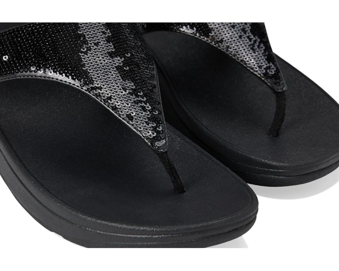 Блестящие сандалии FitFlop Lulu с микровобблбордом и стразами