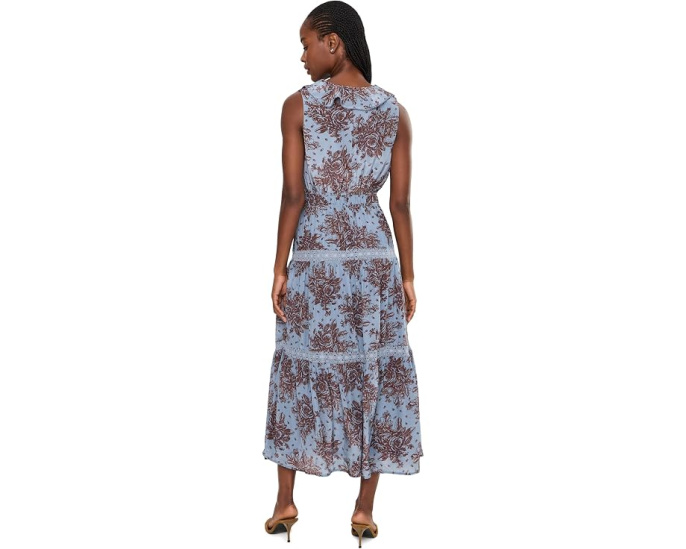 Ruffle Neckline Maxi Dress