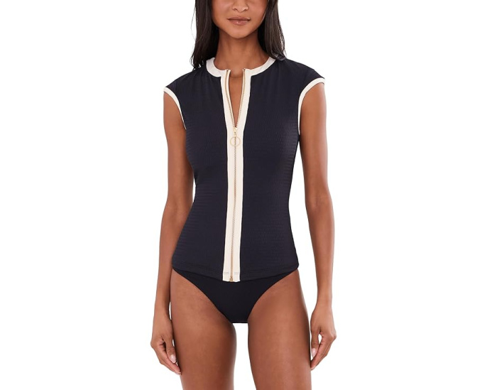 Seafolly Солнцезащитный топ Bandwave Cap Sleeve Sunvest