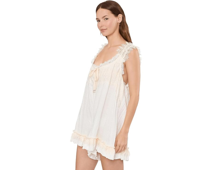 Ромпер Wish Me Luck Romper Free People из сатина с кружевом