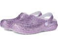 Блестящие кроксы Crocs Classic с подкладкой для детей на заднем ремешке