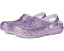 Блестящие кроксы Crocs Classic с подкладкой для детей на заднем ремешке