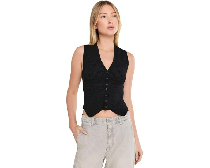 AllSaints Cruz Waistcoat жилет с ребристой вязкой