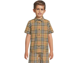 Детская рубашка Owen с коротким рукавом в клетку Burberry Kids