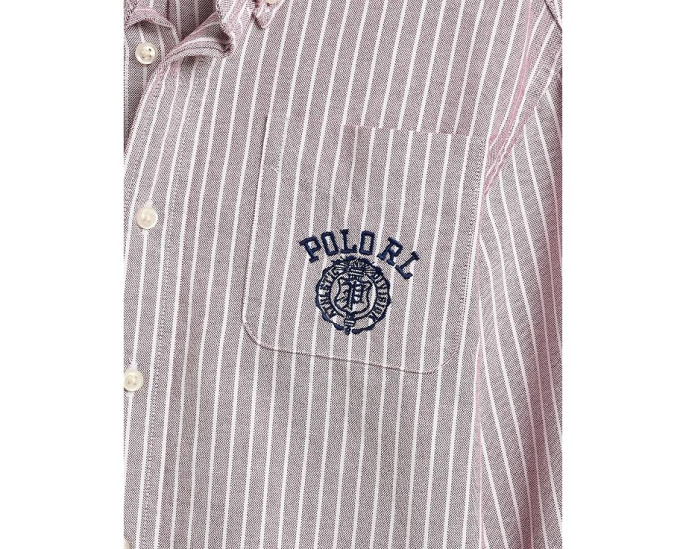 Рубашка оксфорд в полоску хлопковая для малышей Polo Ralph Lauren