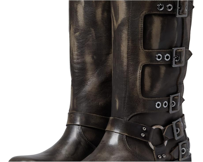 Кожаные ботинки Steve Madden Rocky с широким голенищем и пряжками