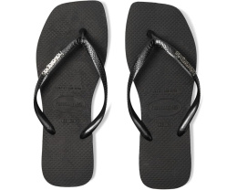 Havaianas шлепанцы Slim Square Logo Metallic с квадратным носком и тонкими бретелями