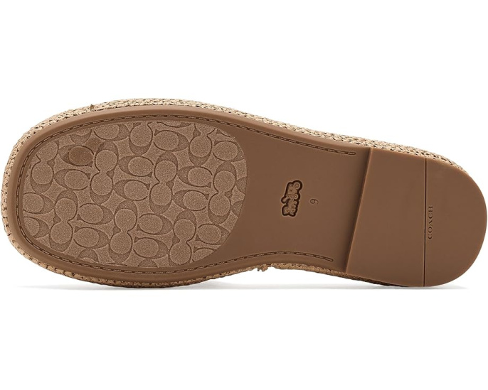 Сандалии COACH Sculpted C Raffia Flatform Slides на платформе