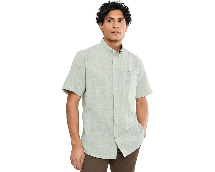 Barbour рубашка Fleming Linen Blend с коротким рукавом и клеткой