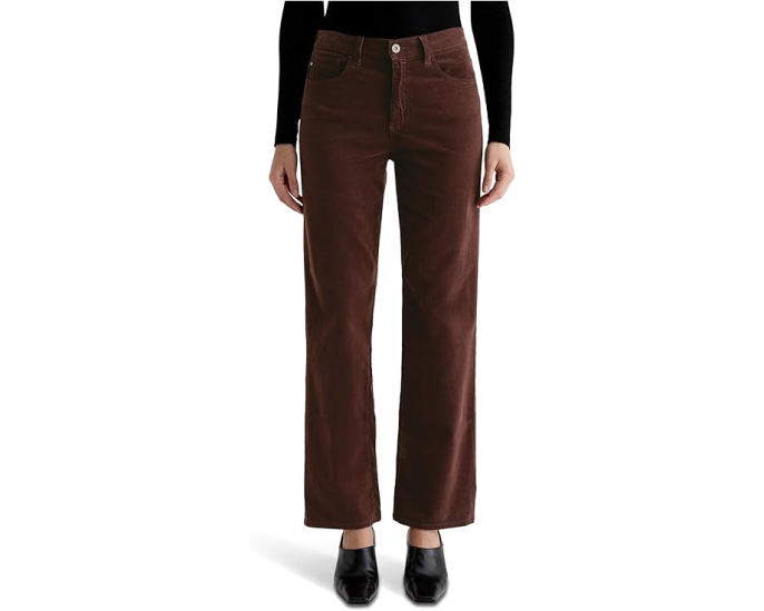 Прямые джинсы AG Jeans Brinley со средней посадкой в цвете Coffee Bean