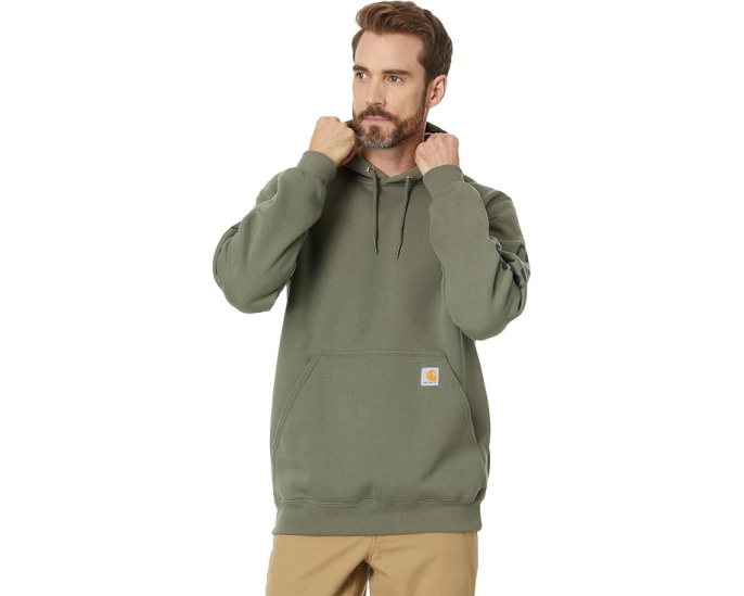 Свободный худи Carhartt Loose Fit Midweight с графическим рукавом