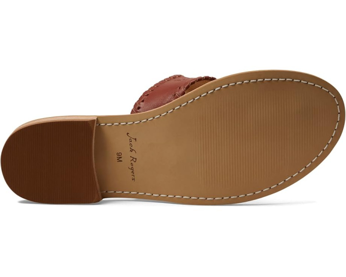 Плоские сандалии Jack Rogers с кожаным верхом и деревянным каблуком