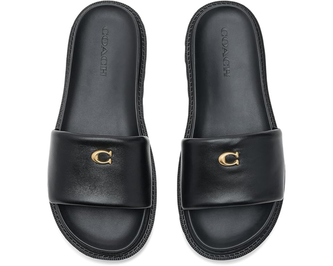 Сандалии Brynn Leather Slide из кожи бренда COACH