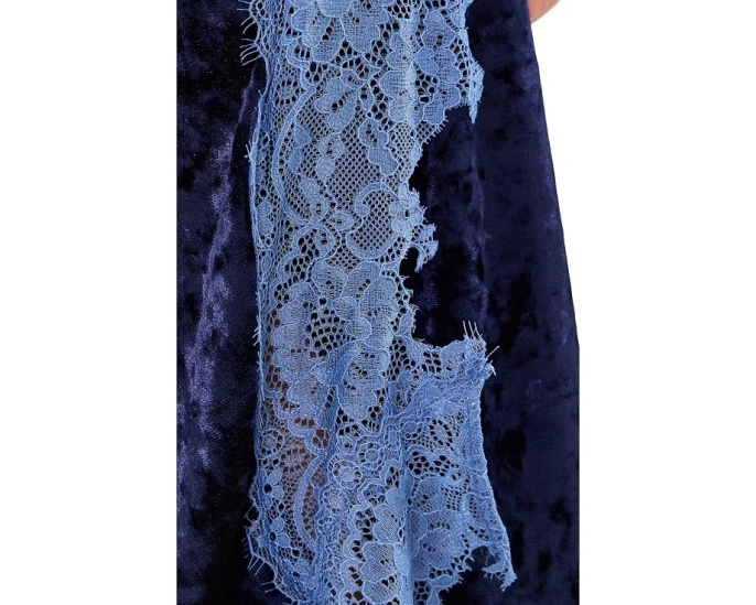 Платье миди Adrianna Papell Velvet and Lace с кружевом