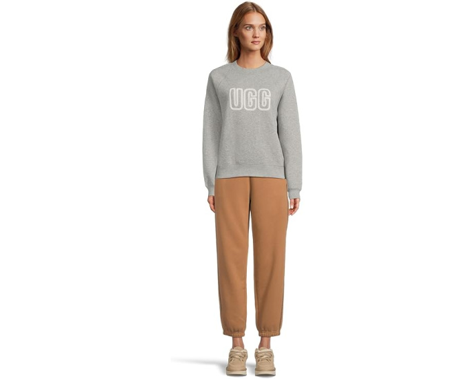 Свитшот UGG Logo Crew Neck с регланными рукавами и аппликацией