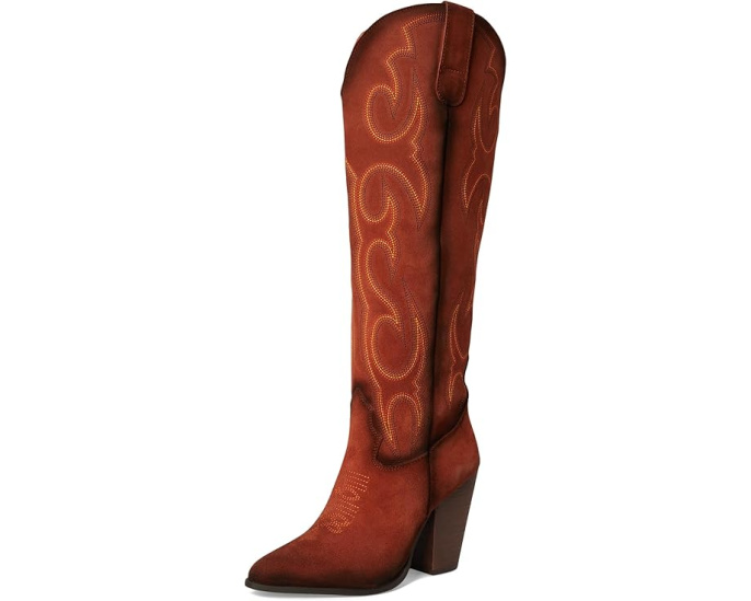 Corral Boots ботинки Q7033 до колена с вышивкой и каблуком кубин
