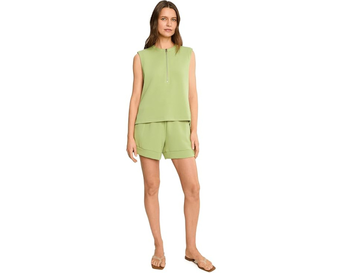 Varley топ Simmons 1/2 Zip Tank с половинной молнией зеленый