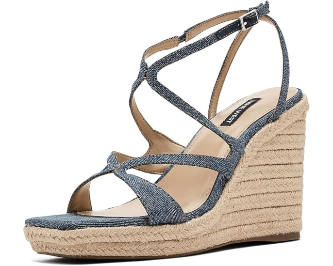 Босоножки Nine West Adriane на танкетке с открытым мысом