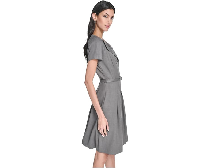 Платье-трапеция Melange Suiting с поясом от Calvin Klein