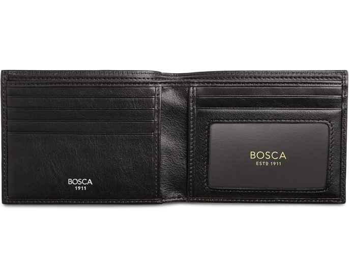 Bosca кожаный ID-кошелек Executive из коллекции Nappa Vitello черного цвета