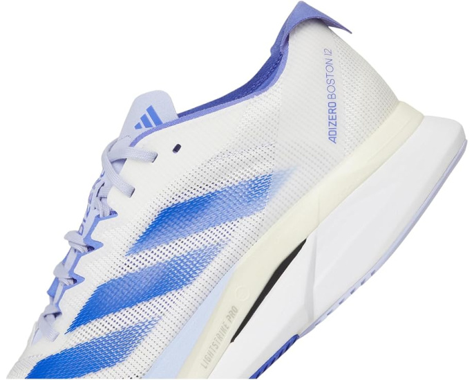 Adidas adiZero Boston 12 кроссовки для бега в белом с синими акцентами