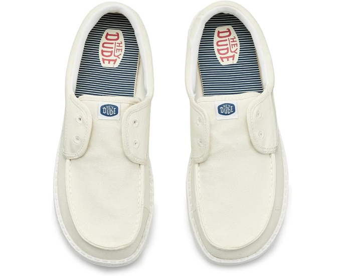 Hey Dude Wendy Cru Stretch Canvas слипоны с эластичными шнурками и съемной стелькой