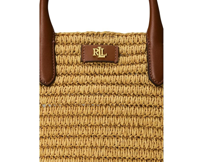 Плетеная сумка Brie среднего размера Woven Straw Medium от Lauren Ralph Lauren