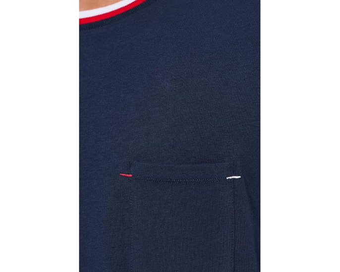 Contrast Neck Pajama Top