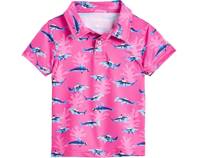 Поло Chubbies Kids The Lil Great Pink Shark для малышей