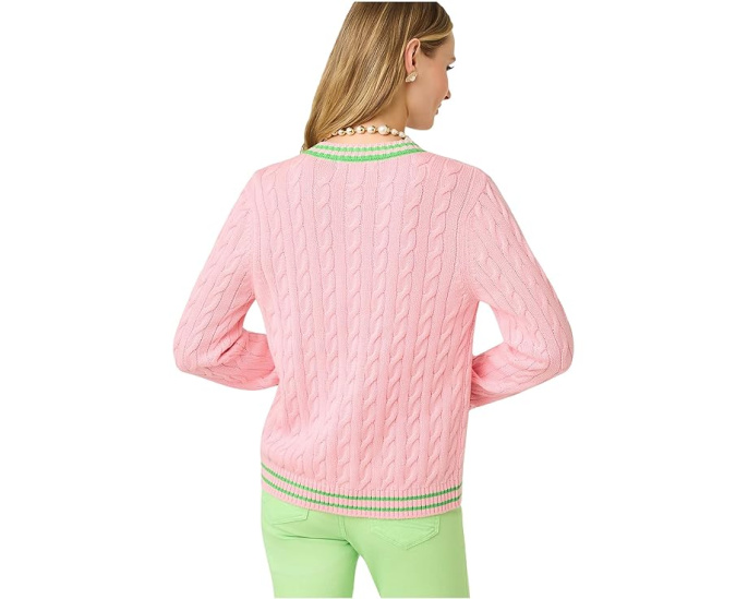 Кардиган с круглой горловиной Lilly Pulitzer Brockton в рубчик с полосками