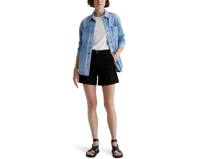 Шорты AG Jeans Jude из стрейч-твиля с прямым кроем и средней посадкой