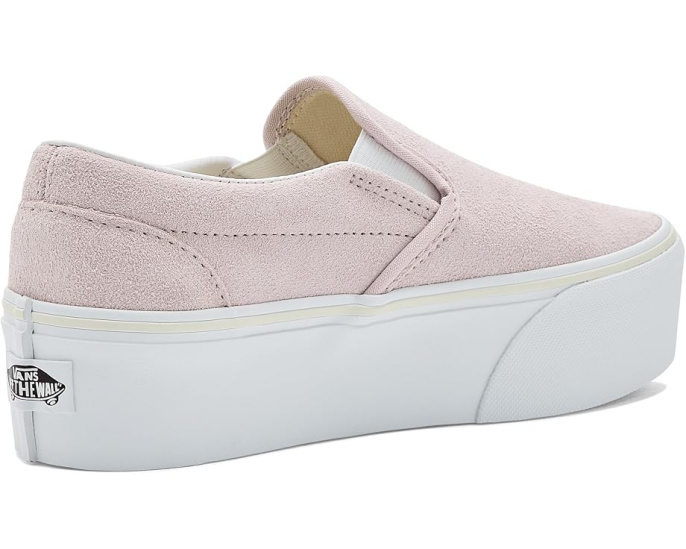 Vans Classic Slip-On Stackform для детей кеды на платформе с замшей и боковыми вставками